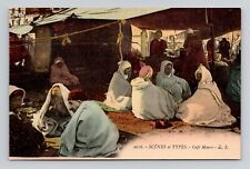 Postcard Moorish Coffee Algeria & Tunisia French North Africa, Antique D5 picture
