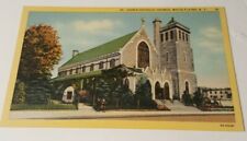 1930s linen postcard ST JOHN'S CATHOLIC CHURCH  White Plains New York  picture