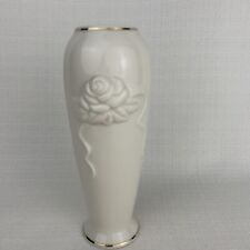 VINTAGE LENOX IVORY WHITE FINE CHINA FLORAL SHARON ROSE BUD VASE Made In Usa picture