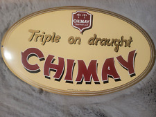 Chimay Beer Sign Tin Triple On Draught Trappist Ale Pub Man Cave picture