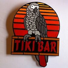 Tiki Bar African Grey Parrot 3D routed carved sign Island Beach Custom carved picture
