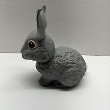 vintage handmade hand painted ceramic gray easter bunny rabbit matte finish picture