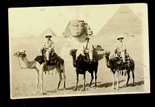 Camel in the Desert Sphinx at Le Caire Cairo Egypt Antique RPPC Postcard picture