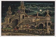 Postcard c1907, Luna Park By Night Coney Island, NY picture
