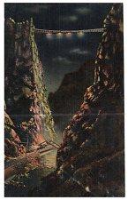 The Royal Gorge Illuminated at Night - Arkansas River - Linen - Postcard picture