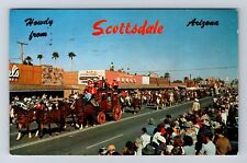 Scottsdale AZ-Arizona, Rodeo Parade, Antique, Vintage c1966 Postcard picture