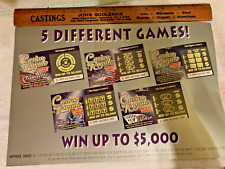 LOTTERY 5 DIFFERENT GAMES sign MICHIGAN VERY RARE VINTAGE picture