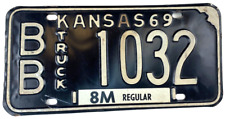 Kansas 1969 Truck License Plate Vintage License Plate Bourbon County Collector picture