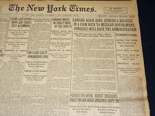 1919 DECEMBER 2 NEW YORK TIMES - LANSING ASKS FOR JENKINS RELEASE - NT 7944 picture
