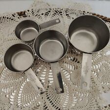 Vintage 4 PC Foley  Measuring Cups Stainless Steel USA 1/4-1/3-1/2-1 picture