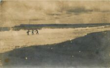 People at Beach having fun 1911 RPPC Photo Postcard 22-434 picture