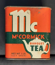 1939 EMPTY Advertising Tin McCormick Banquet Tea Baltimore MD Ye Olde Tea House picture