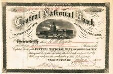 Central National Bank of Washington City, DC - Stock Certificate - Banking Stock picture