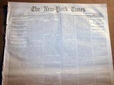Original 160 yr old NEW YORK TIMES Civil War newspaper dated between 1861 & 1865 picture