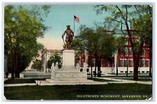 c1910's View Of Oglethorpe Monument Statue Savannah Georgia GA Antique Postcard picture
