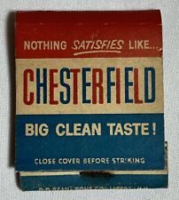 Vintage Chesterfield Cigarettes Tobacco Smoking Matchbook Advertising picture