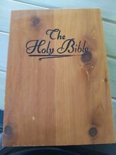 Vintage Holy Bible Wooden Box Case With Bible  picture