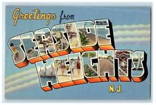 1938 Big Letters, Greetings from Seaside Heights, New Jersey NJ Postcard picture