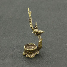 Solid Brass Magpie Bird Cone Incense Burner Holder Miniature Table Decor picture