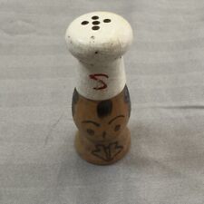 1950’s Wooden Salt Shaker Chef Hat Mid Century Hand Painted Vintage picture