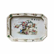 Chinese Off White Porcelain Peach Kids Rectangular Display Plate ws1821 picture
