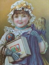 1890s VICTORIAN TRADE CARD MOKASKA COFFEE ST. JOSEPH Mo. Girl  with Toys (G7) picture
