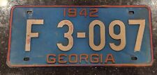 1942 Georgia License Plate GA car tag vehicle automobile registration auto picture
