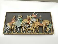Marcus Replicas Replica Knights on Horses with Horn Medieval Wall Plaque 1987 picture