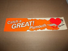 vintage original 1970's plymouth road runner bumper sticker decal hot rod  picture