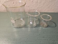 Vintage Set Of (3) Pyrex Glass Beakers-Very Good picture