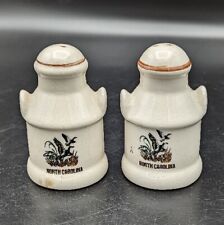 Vintage North Carolina Salt and Pepper Shakers Duck Printed Butter Churns picture