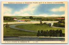 Original Vintage Antique Postcard Pennsylvania Turnpike U.S. 30 Breezewood, PA picture