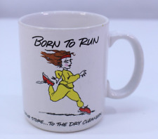 VTG 1987 Hallmark ShoeBox Greetings Mug Born to Run to the Store Cleaners Funny picture
