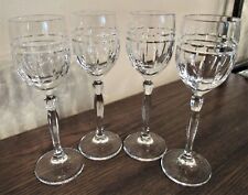 Set of 4 Jihlavske Bohemia Sklarny 24% Lead Crystal Long Stem Cordial Glasses picture