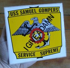 Vintage USS Samuel Gompers I Give A Damn Service Supreme Military Sticker Decal picture
