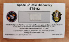 Own a Genuine Piece of Flown Space Shuttle Discovery STS-82 Only $19.95 picture