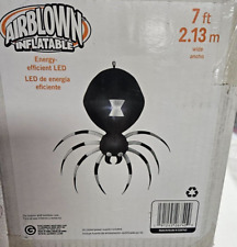 Gemmy 7ft Long Hanging Black & White Spider Halloween Inflatable picture