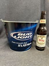 Bud Light - Ice/Beer Bucket - Metal Pail  - Party Bar Mancave Great Condition... picture