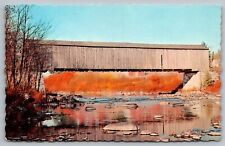 Covered Bridge Lowes Dover Foxcroft Greenville Maine Reflections Autumn Postcard picture