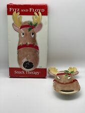 Fitz and Floyd Snack Therapy Christmas Reindeer Serving Tray Plate picture