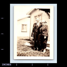 Vintage Photo OLDER MAN AND WOMAN BY HOUSE picture