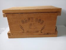 Vintage Cape Cod Cranberries Wooden Crate Box Rope Handles Ship 7x7x13 picture