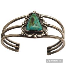 Vintage Navajo High Grade Natural Royston Turquoise Bracelet  picture