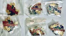 Lot of 6 Vintage NOS 1997 QVC 50 in 50 States (2) NH, AZ, WY, MI, WA PINS New picture