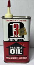 VINTAGE NOS 3-IN-1 HOUSEHOLD OILER OIL 8 OZ TIN CAN (about 1/3 full) picture