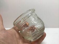 Small Squatty Antique Glass Honey Pot / Jar. Bee’s Embossed On Sides. picture