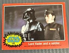 1977 Topps Star Wars Red #132 “Lord Vader And A Soldier” Card. picture