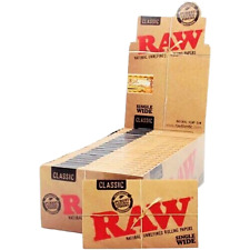 😎 🍃  25 x RAW CLASSIC SINGLE WIDE ROLLING PAPERS FULL BOX 100% AUTHENTIC 🍃😎 picture