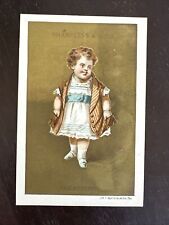 Victorian Trade Card Philadelphia PA Sharpless & Sons Dry Goods Girl In Vest picture