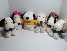 6 PC SET PEANUTS SNOOPY BROTHERS SISTER PLUSH SET OLAF ANDY MARBLES SPIKE BELLE picture